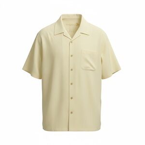 Tommy Bahama Silk Blend Button Front Camp Shirt Beige Relaxed Fit Men’s Large